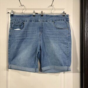 Terra & Sky Women’s Denim Bermuda Shorts Size 3X (24W–26W)